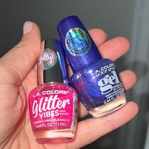 L.A. COLORS Glitter Vibes Pink & Gel Shimmer Blue-Purple Duo